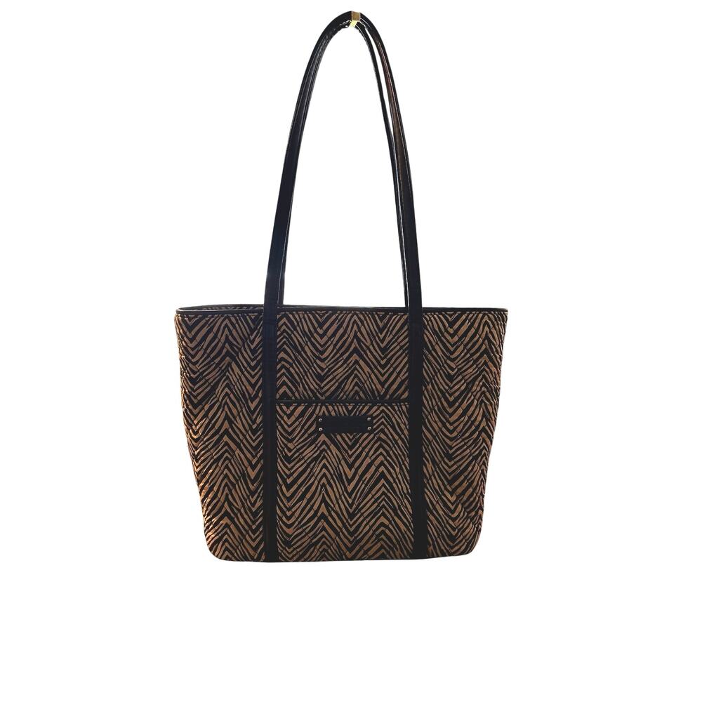 Vera Bradley quilted zebra print everyday tote bag